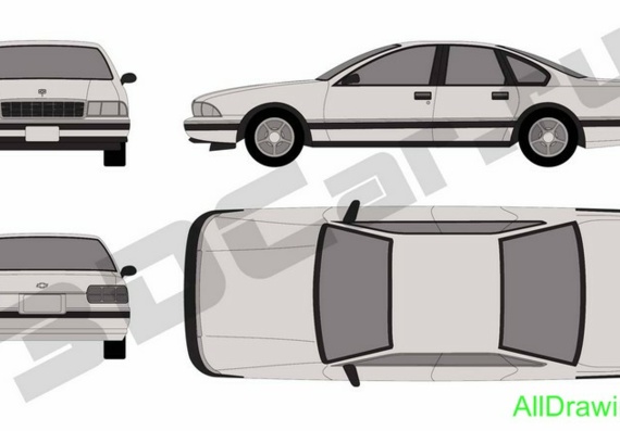 Chevrolet Caprice (Шевроле Капри) - чертежи (рисунки) автомобиля